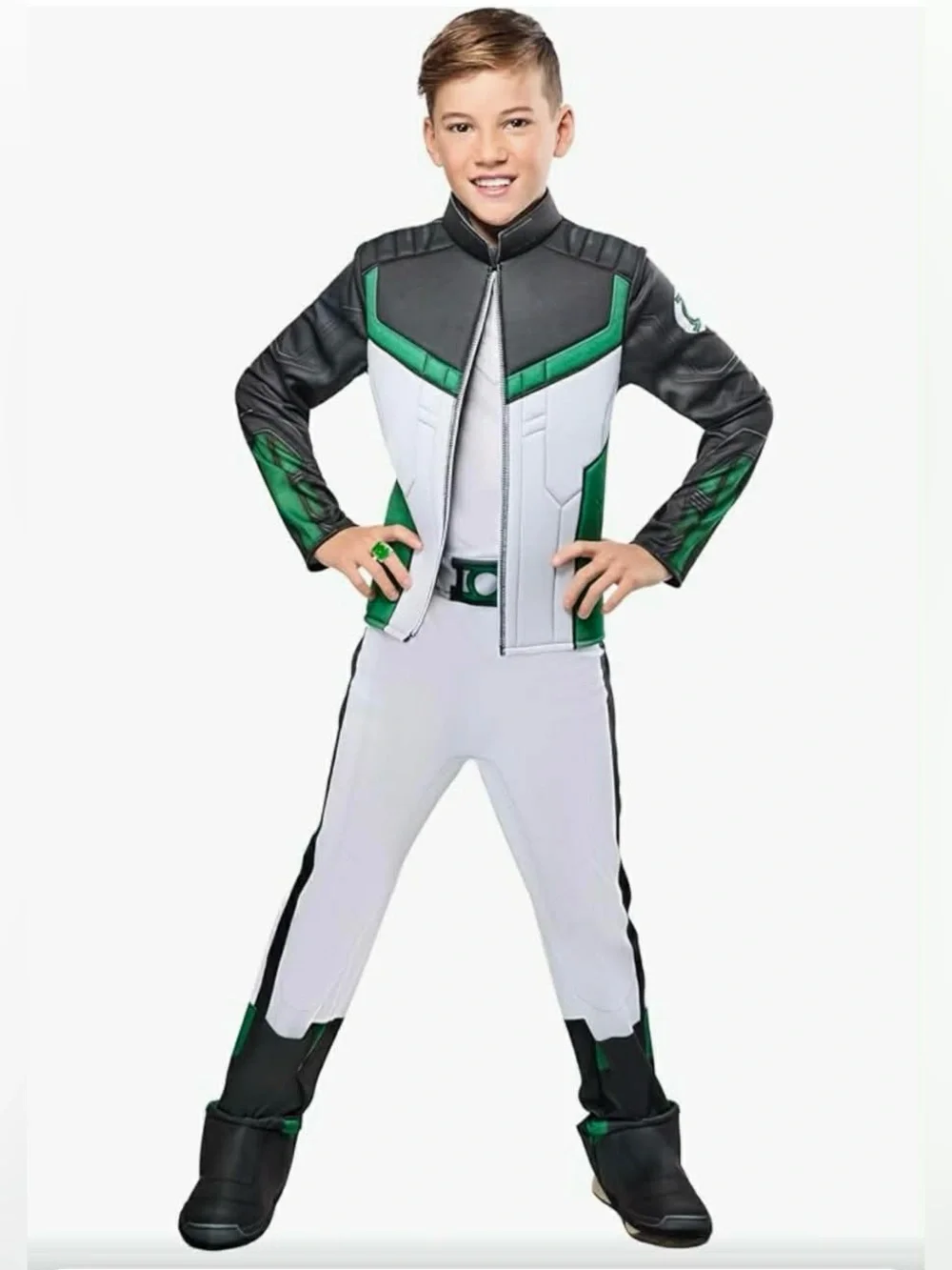 Rubie's Medium Green Lantern Deluxe Kids Superhero Jumpsuit with Jacket & ring